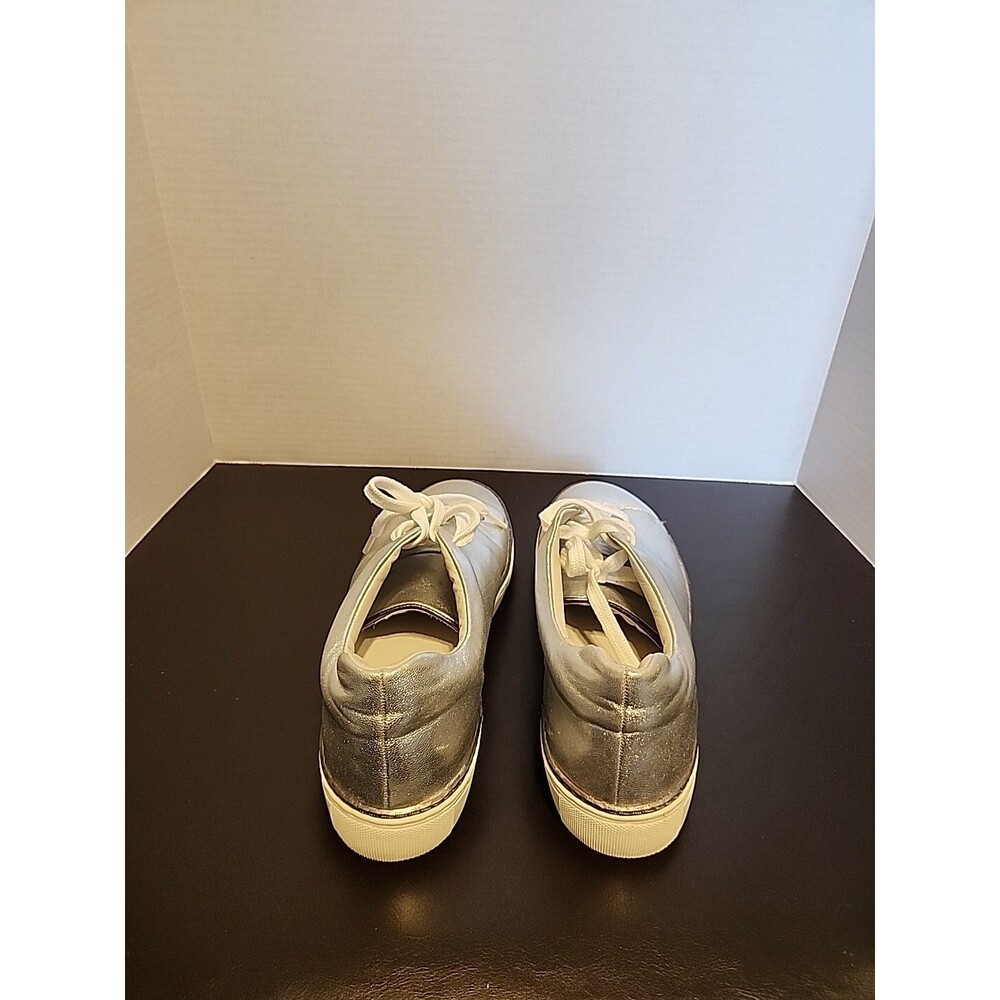 Johnston & Murphy Callie Lace To Toe Women's Sz10m Silver Metallic Sheepskin - Picture 3 of 10